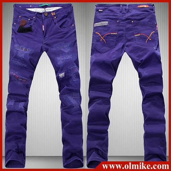 2013 new arrival men's purple skinny 