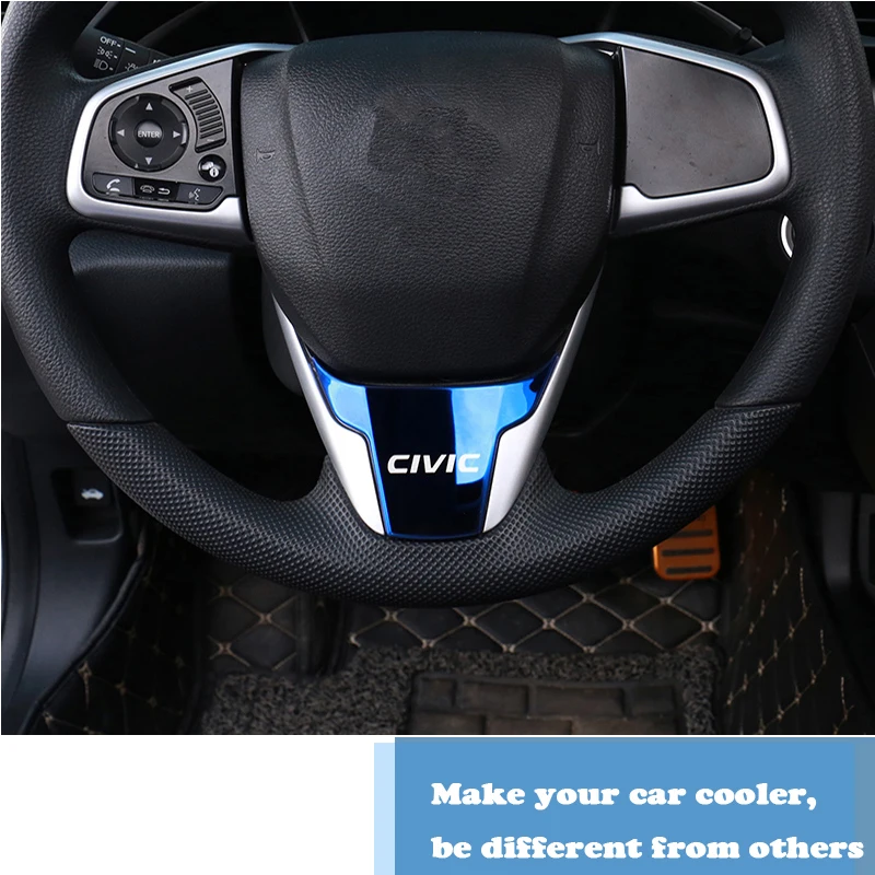 Авто Стайлинг Нержавеющая сталь наклейки для Honda Civic 2018 2019 2017 2016 10th руль блестки