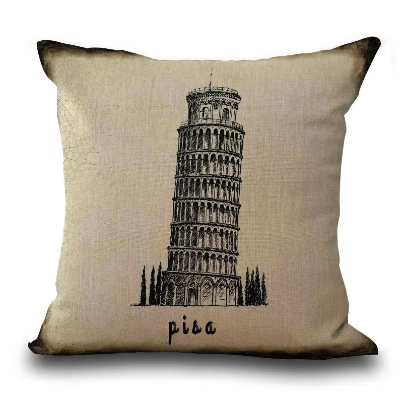 Декоративная Подушка Чехол Винтаж знаменитое здание в римском стиле 17 5 дюймов