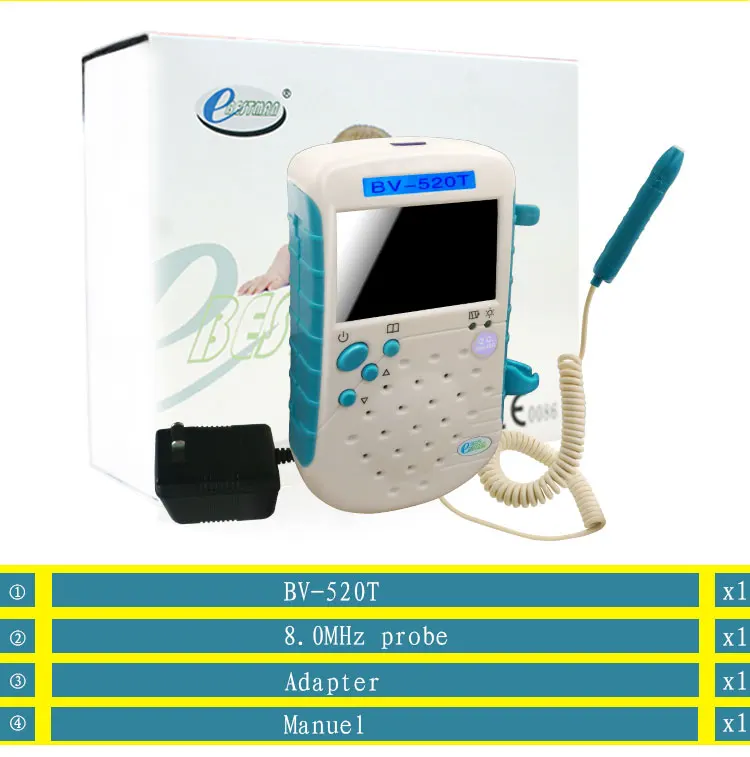 Unbidirection сосудистый допплер BV520T с цветным lcd цифровым и графическим дисплеем скорость потока крови допплеровский сосудистый ультразвук