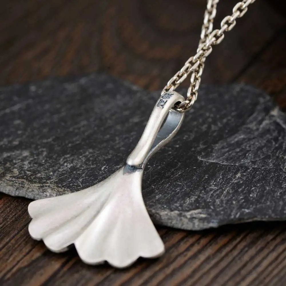 

FNJ 925 Silver Leaf Pendant New Fashion Pure Original S925 Thai Silver Pendants Women for Jewelry Making