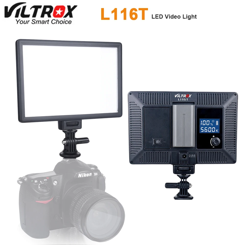Viltrox L116T светодиодный светильник для видео ультра тонкий ЖК-дисплей двухцветный и затемняемый DSLR студийный светодиодный светильник Панель для камеры DV видеокамера