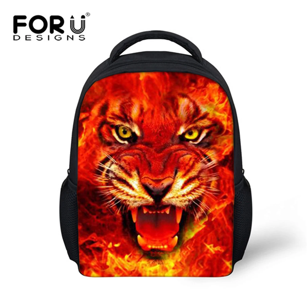 FORUDESIGNS/Прохладный печати животное Лев тигр головы школьная сумка для конкурсов