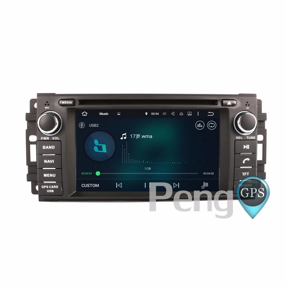 Автомагнитола 2 Din для Jeep COMMANDER WRANGLER 2007 2013 Восьмиядерный CD DVD плеер стерео Android 8 0 GPS