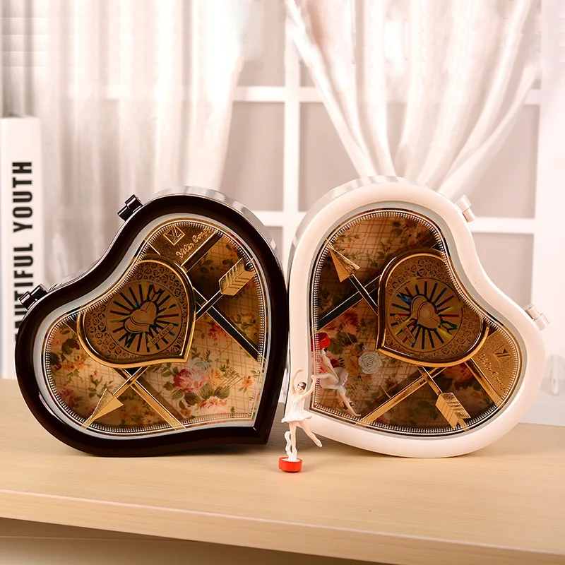 2017 музыкальная шкатулка в форме сердца танцевальная для девушек пластиковая Elise