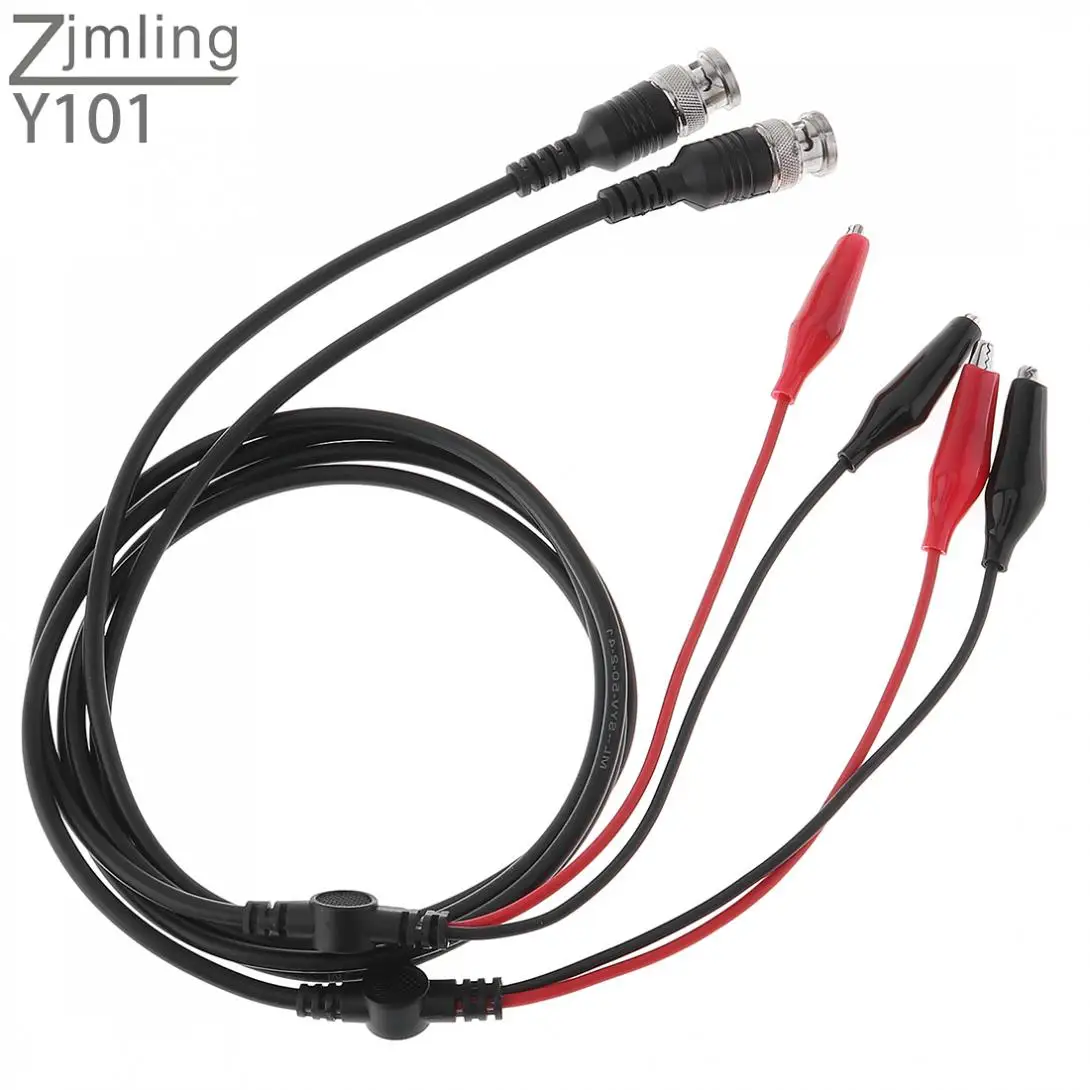 

2pcs/lot BNC Q9 Male Plug To 35mm Dual Alligator Clip Oscilloscope Test Probe Lead Cable Oscilloscope Measurement Accessory