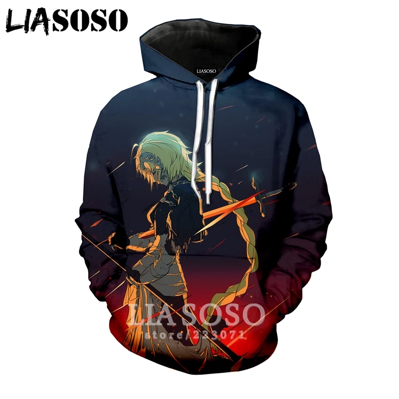 LIASOSO Зимний новый свитшот с 3D принтом для мужчин и женщин аниме Fate Grand Order