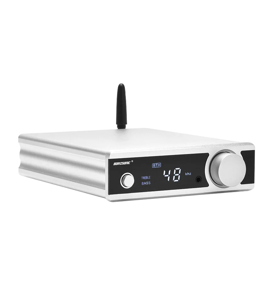 Silver BRZHIFI HiFi стерео Bluetooth 5,0 TDA7498E усилитель мощности с активным сабвуферный наушник Amp USB/OPT/COAX DAC декодер - Цвет: Silver