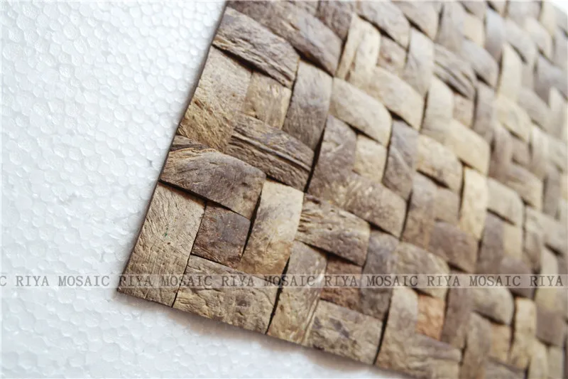 Бесплатная доставка RIYA 100% натуральный кокосовый орех деревянная мозаичная