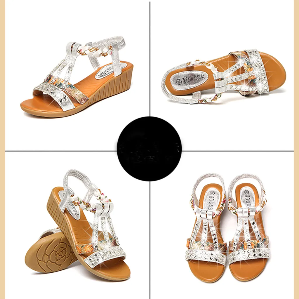 

SAGACE 2019 Sandalia Feminina Women Sandals Wedges Shoes For Women Casual Peep-Toe Roman Gladiator Sandals Female Ladies Shoes #