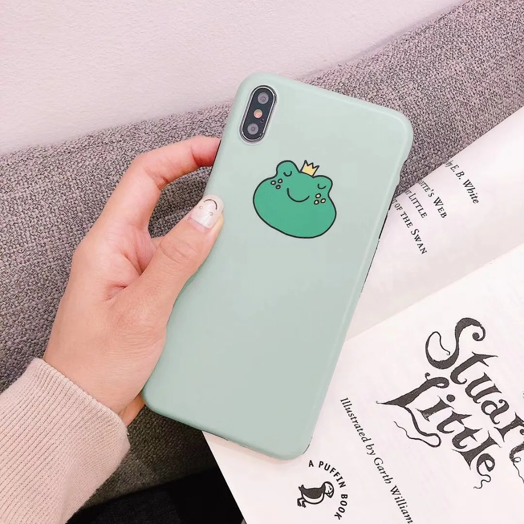 Роскошные матовые Мягкий силикон imd чехол для iPhone 7 плюс 8X10 XS Max XR 6 S милая