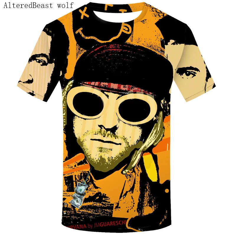 Мужская футболка Nirvana Kurt Cobain, Harajuku Song, лирика, принт в рамке, рок-звук, мужская летняя одежда, негабаритная футболка