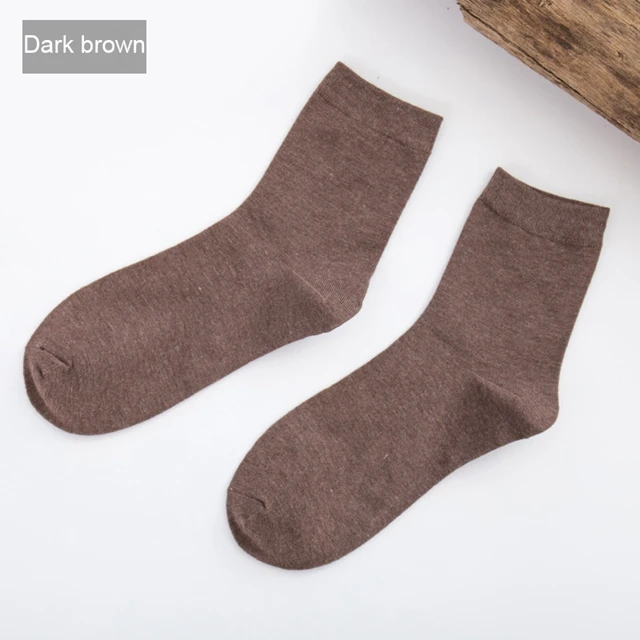10 dark brown Высококачественная Мужская одежда из бамбукового волокна, носки из хлопка, красочные модные деловые мужские носки, дезодорант, платье Sox meia 10 пар/лот - Цвет: 10 dark brown