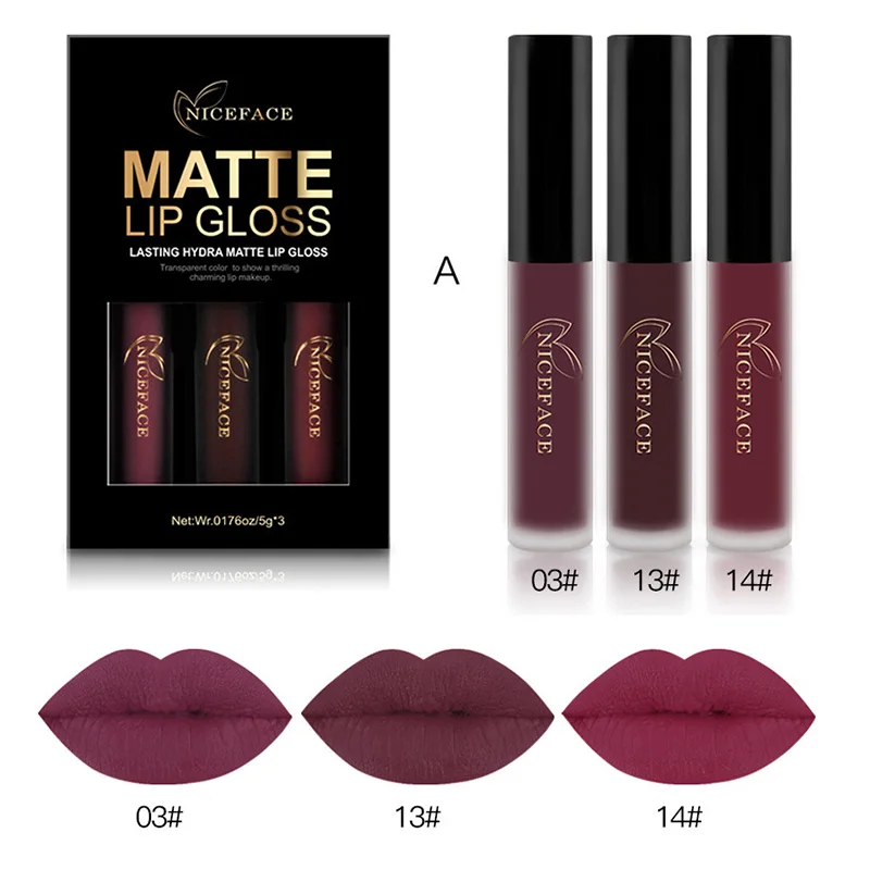3PCS Long Lasting Matte Liquid Lipstick Pencil Glitter Gloss Makeup Kit Beauty | Красота и здоровье