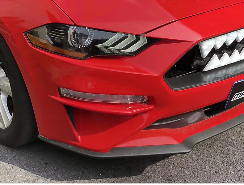 

Подходит для Ford MUSTANG 2018 МП передняя противотуманная фара лезвие для бровей украшение крыла воздушный нож нужно покрасить на вашей стороне