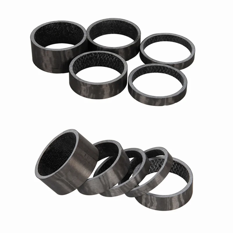 

5 pcs carbon fiber washer ultra-light mountain bike road parts stem 1-1/8'' fork spacer 5/10/15mm bicycle accessories UD