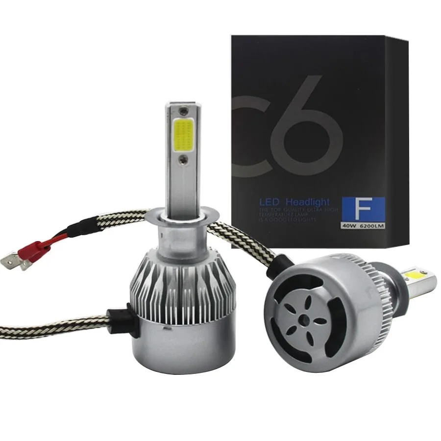 

Turbo Automotivo 24V 6000K C6 H1 Luces LED Para Auto Light Headlight Bulb For Car Bulbs Farol Faros Far Avto Lights Lamp Chip