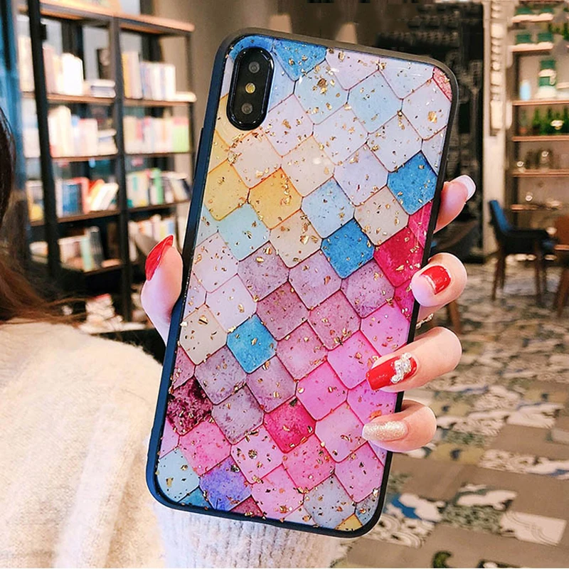 Роскошный блестящий Ромбический чехол для телефона iPhone XS Max XR X 8 7 6 6S Plus с полной