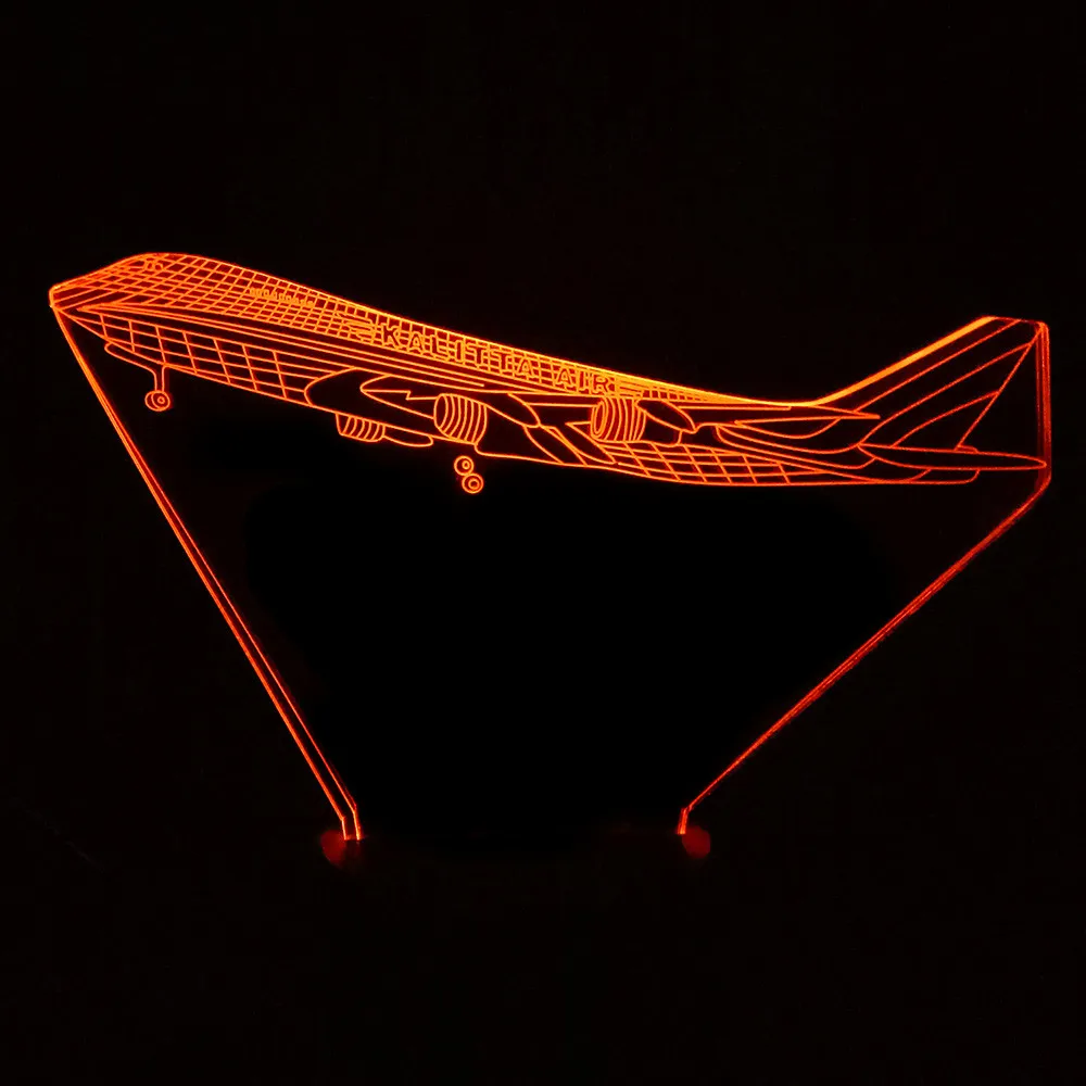 Настольная светодиодная 3d-лампа в виде грузового самолета ночсветильник с