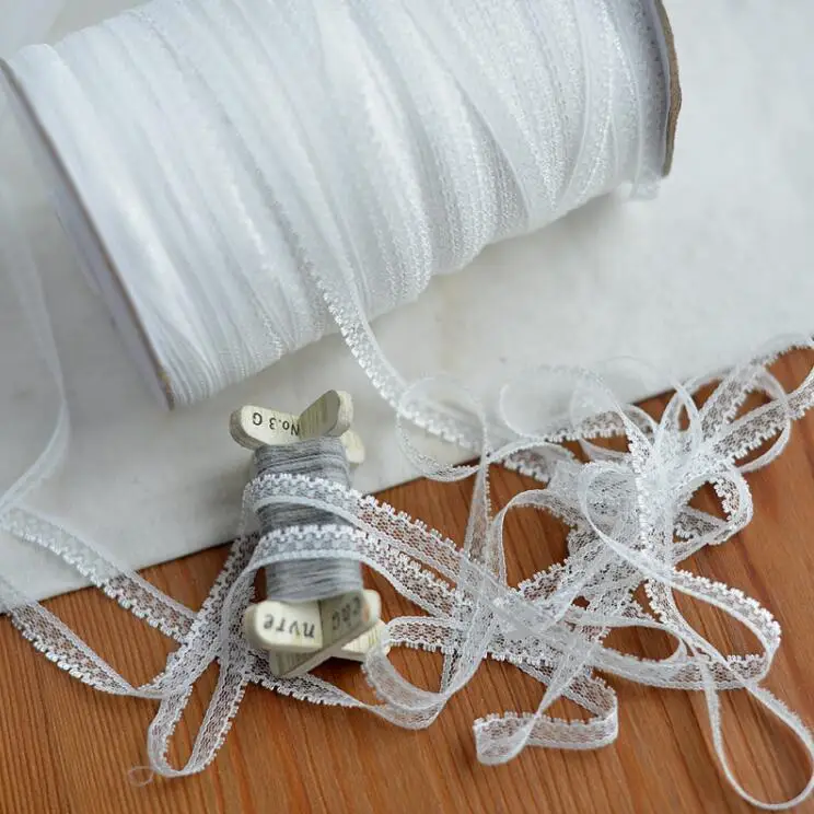 Wholesale 20 Meters White Light Beige 0.9cm WidthThin Non Elastic Stretch Clothing Lace Trim Ribbon | Дом и сад