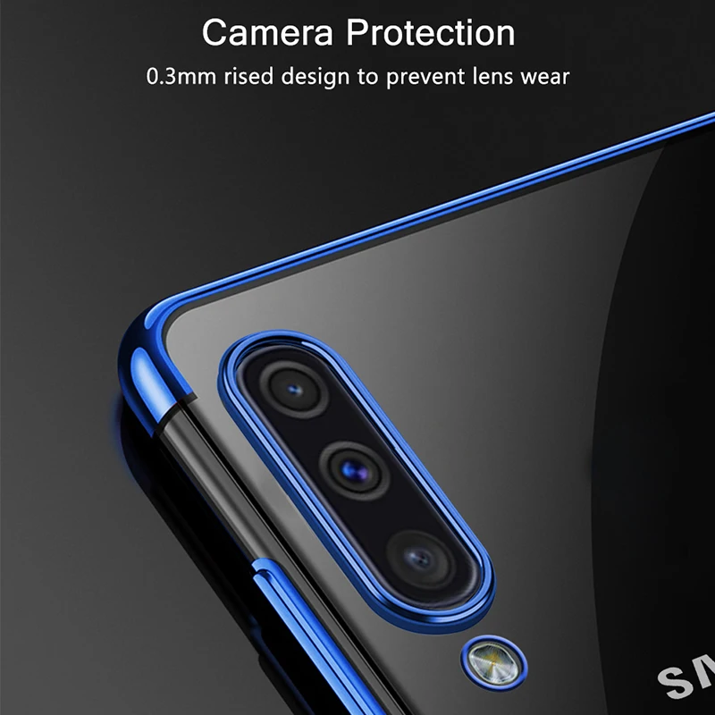 KEYSION Plating Case for Samsung Galaxy A50 A30 A20 A10 A40 A70 A80 A90 Luxury Clear Transparent TPU Cover A6 A7 A8 A9 2018 |