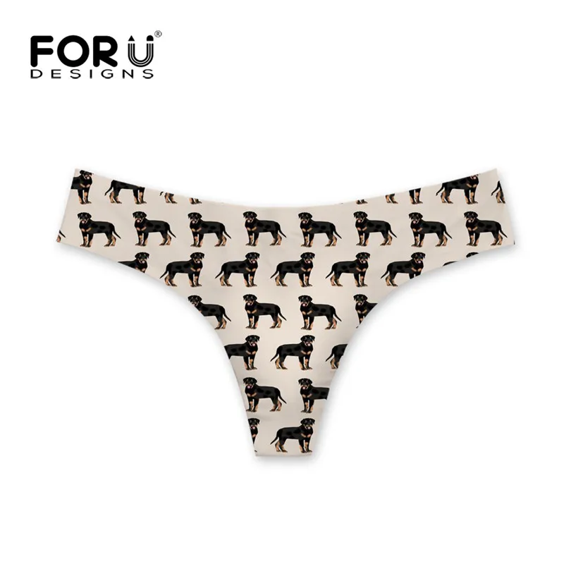 Женские Бесшовные трусики стринги forujeans дышащие с низкой талией и принтом собак g