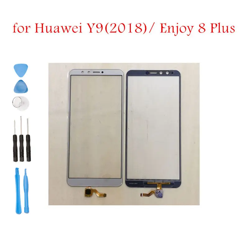 Для huawei Y9()/Enjoy 8 Plus Сенсорный экран Стекло Панель сенсорный Экран Панель передних боковых запасных Запчасти+ 8 шт инструменты для ремонта