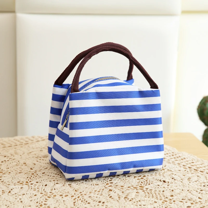 Полосатый Ланч бокс XZP для женщин детей мужчин изолированная сумка тоут