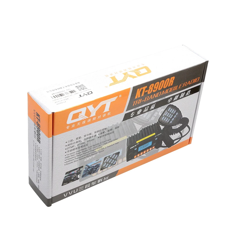 

Free Shipping QYT KT-8900R Mini Mobile Radio transceiver Tri Band VHF UHF Walkie Talkie Vehicle Radio with Cooling Fan and Cable