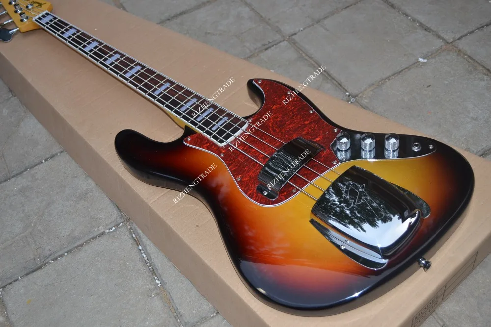 Jazz BASS Электрический Гитары белый гладить Обложка Красный цвет гвардии 4 строки 3TS
