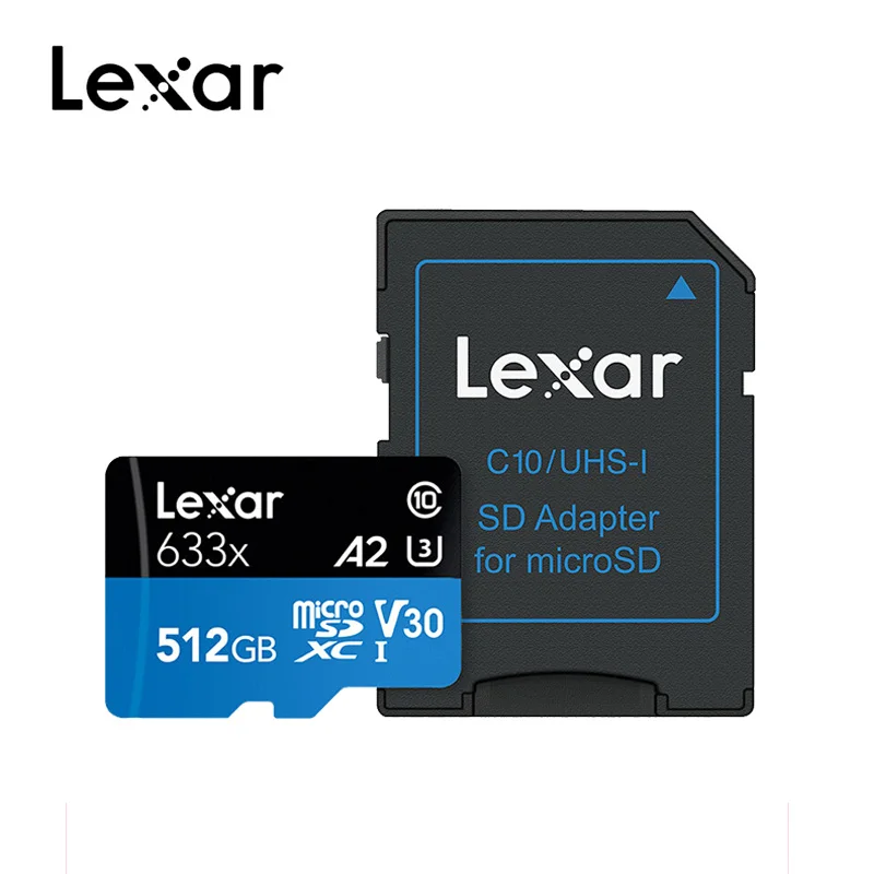 Lexar microSDXC Высокопроизводительные 633x UHS-I карты памяти 512 Гб micro sd Max 100 м/с класс 10 A2 3D