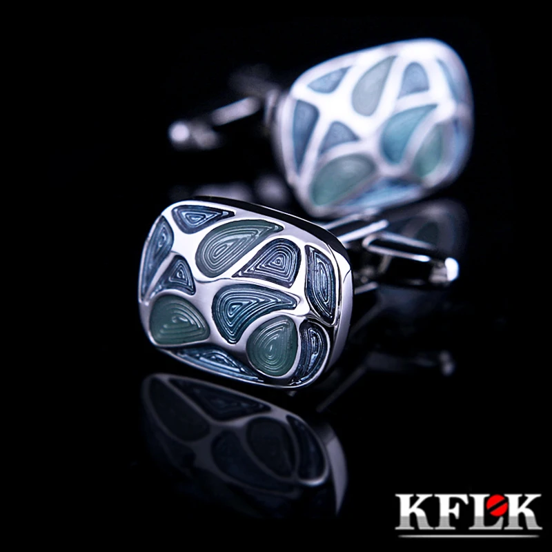 

KFLK Jewelry shirt wholesale cufflink for mens designer Brand Cuffs link fashion Button High Quality Green Wedding guests