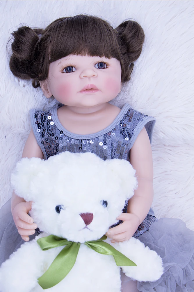 Bebes reborn girl dolls 22 &quot55 см Силиконовая игрушка для новорожденных девочек с плюшевым