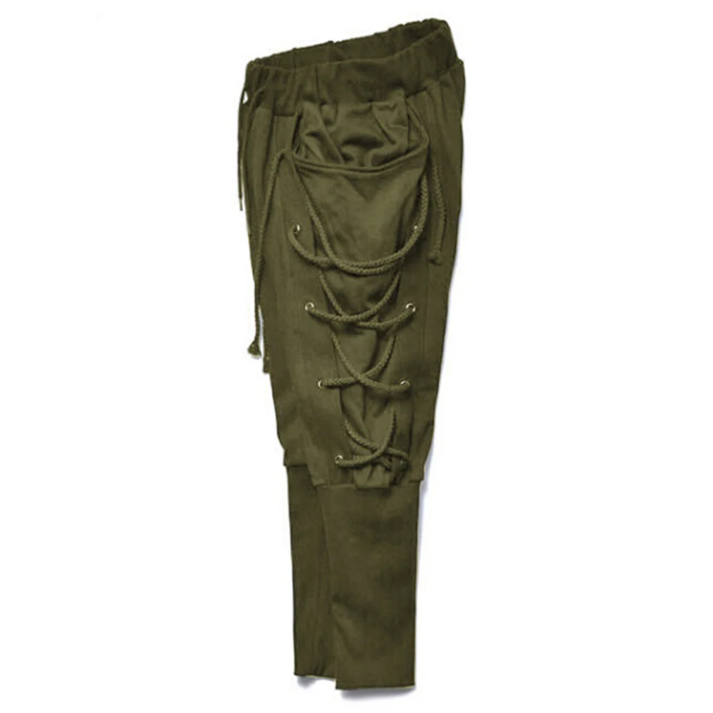 Мужские брюки длинные Green 3Xl хип хоп шаровары повязки Черный Slim Fit Брюки