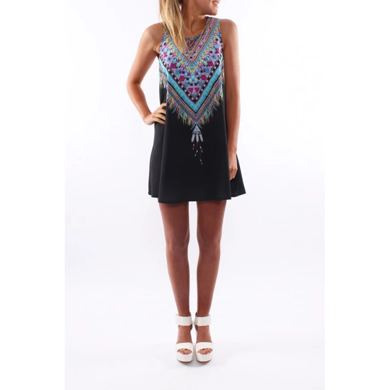 2019 новейшее горячее летнее женское специальное предложение принт круглый вырез