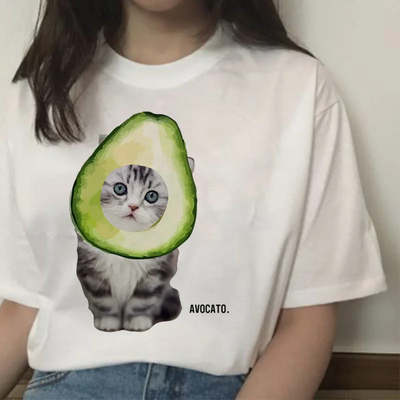 Женская футболка с авокадо веганская Корейская ulzzang harajuku kawaii|Футболки| |