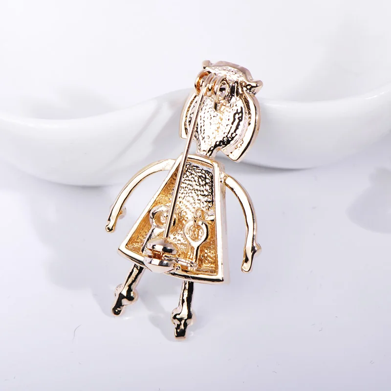 Женская брошь в форме юбки Blucome эмалированная с искусственным жемчугом