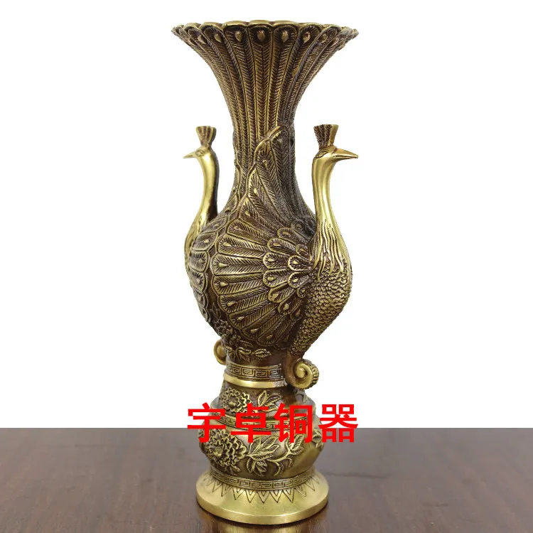 Ю . доставка-чжо бронза медь ваза на павлин ремесла домашнего интерьера
