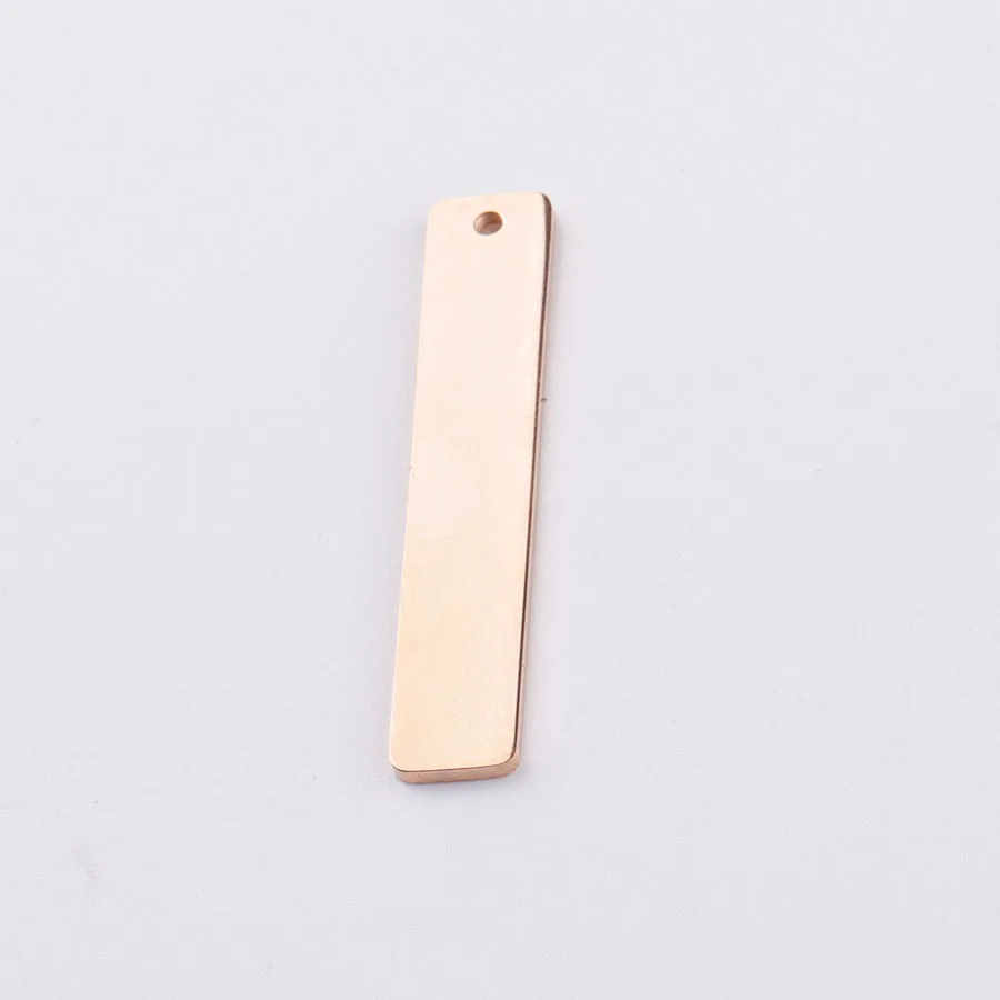 6x32mm rose gold Fnixtar прямоугольник тег бар Пустые Подвески Разъем зеркальная полировка Нержавеющая сталь DIY тиснение слова логотип кулон 6x32 мм 20 шт./лот - Окраска металла: 6x32mm rose gold