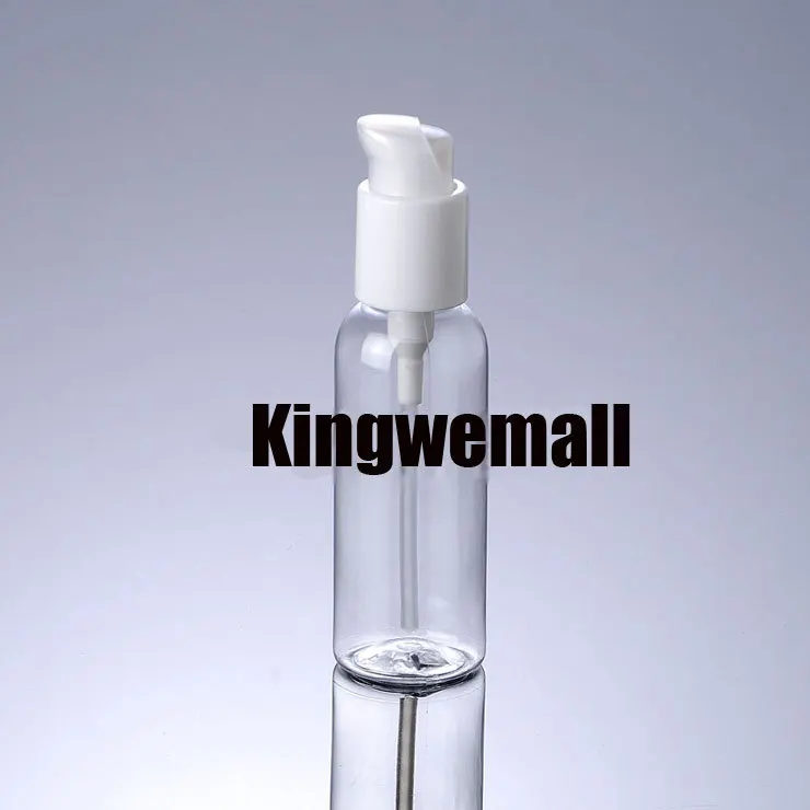 

300pcs/lot Newest Capacity 100ml PET Round Transparent Bottle with Press Pump For Lotion Cosmetic Packaging PTG30