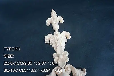 1 -25x6x1 см Дерево резной длинный Onlay аппликация Неокрашенная рамка дверь наклейка