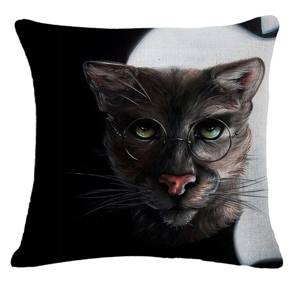Декоративные Чехлы для подушек Винтаж кошка и собака печати Подушки Детские