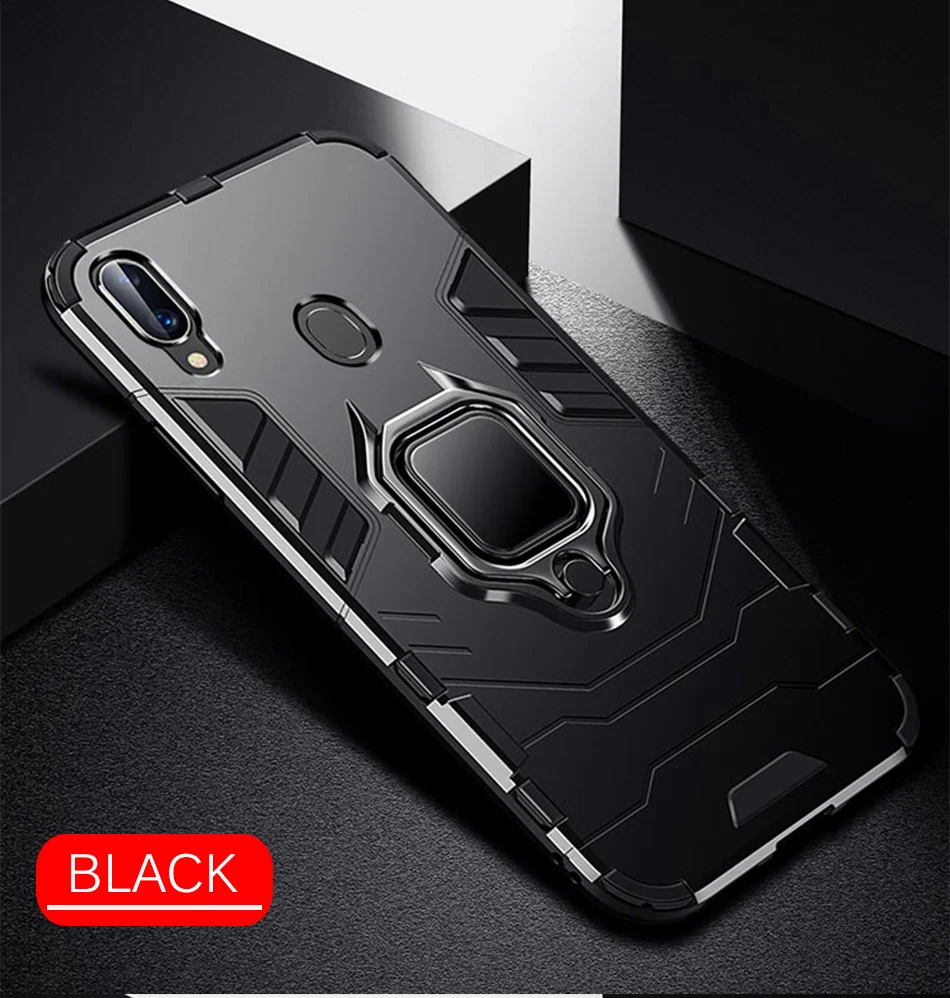 Роскошный противоударный кольцо Броня чехол на samsung Galaxy A50 A30 A8S A70 A60 M20 M30 M10 A7 A8 A9 плюс Чехол из мягкого силикона