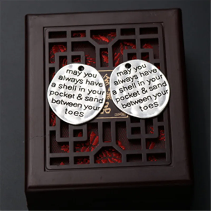 6 шт. посеребренные, возможно, у вас всегда будет ракушка в кармане и песок между пальцами, бирка, подвеска, ожерелье ювелирные подвески 