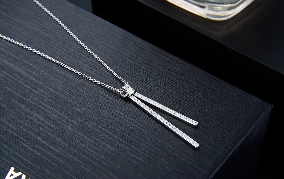 ORSA JEWELS Аутентичные стерлингового серебра 925 пробы женская цепь Подвески Ожерелья AAA кубический циркон Уникальные Модные женские ювелирные изделия SN134