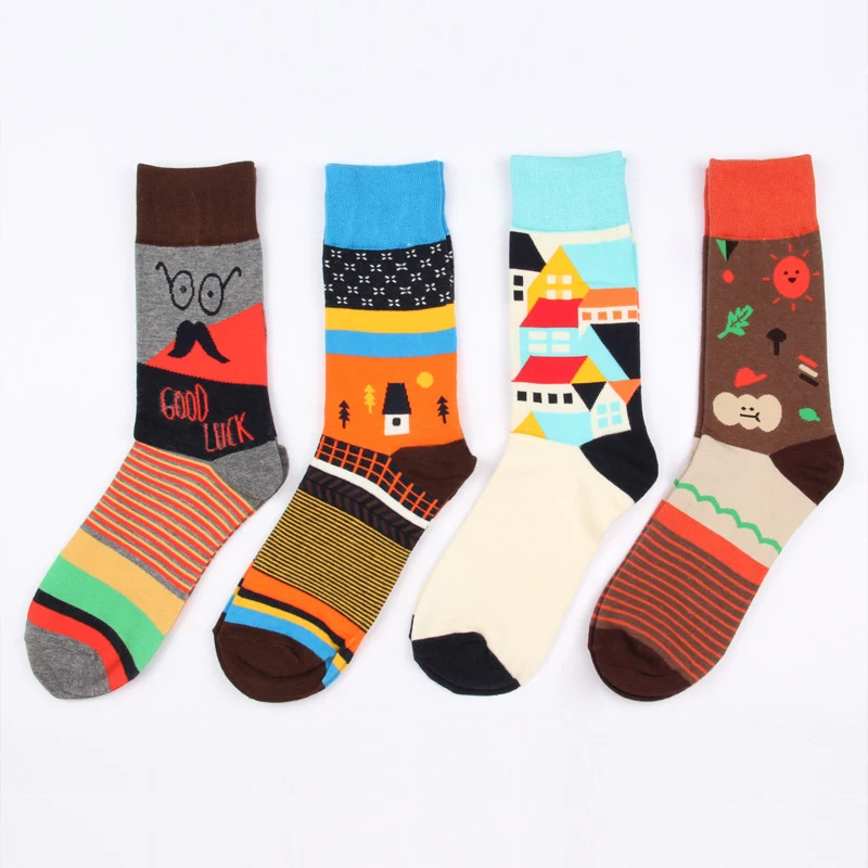 CIV-452 5 пар/компл. женские коттоновые носки жаккардовым узором милые носочки