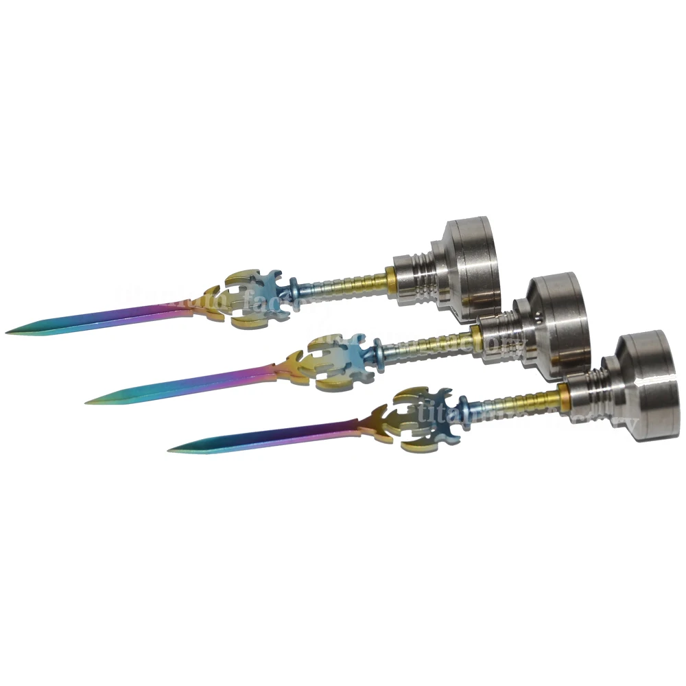 Титановый гвоздь Dab инструмент для резьбы GR2 14/18 мм Carb Cap Sword Dabber|Трубки и
