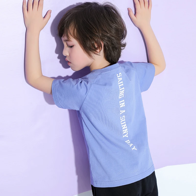 Pioneer Kids/летние фиолетовые футболки с короткими рукавами Топы буквенным принтом