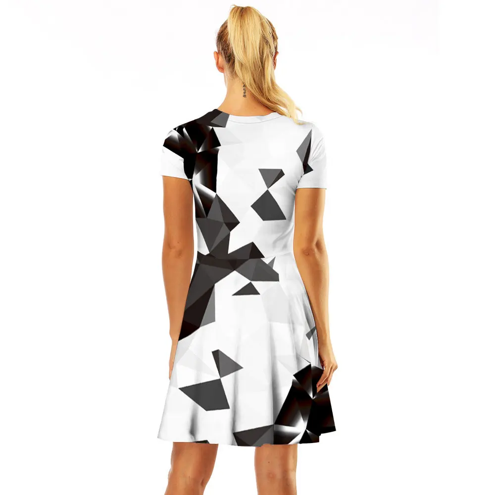 Женское винтажное платье с коротким рукавом вечерние е трапециевидной формы