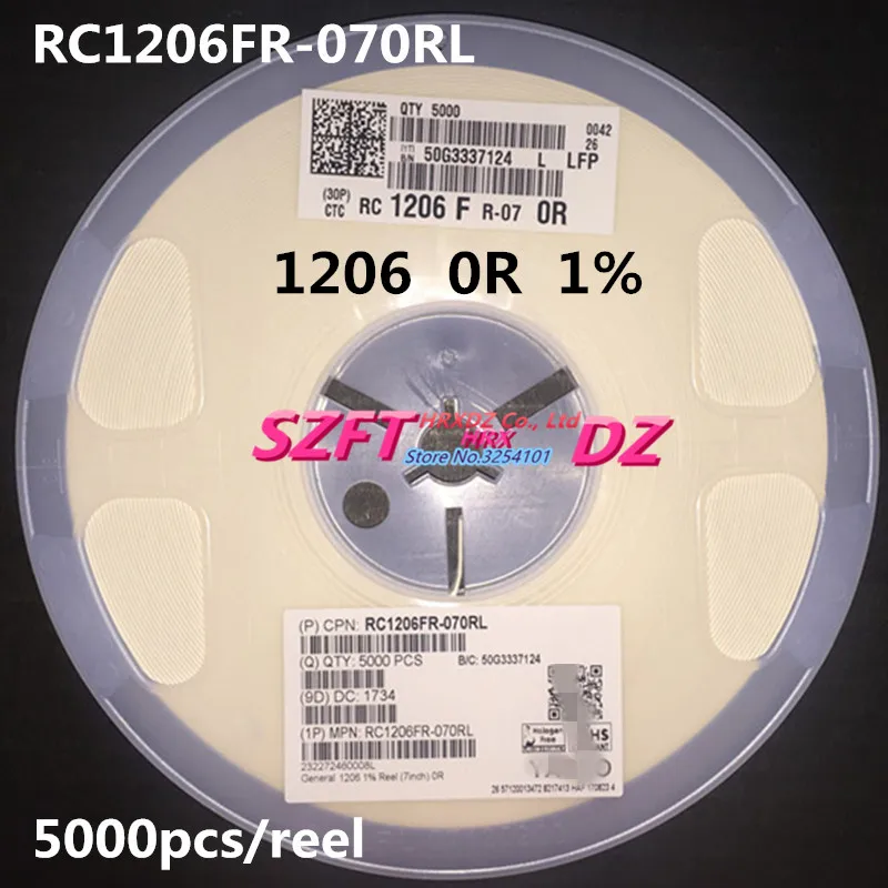 

SZFTHRXDZ 100% new original Wholesale prices 5000PCS RC1206FR-070RL 1206 0R 1%